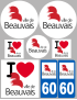 Beauvais (8 autocollants variés) - Sticker/autocollant