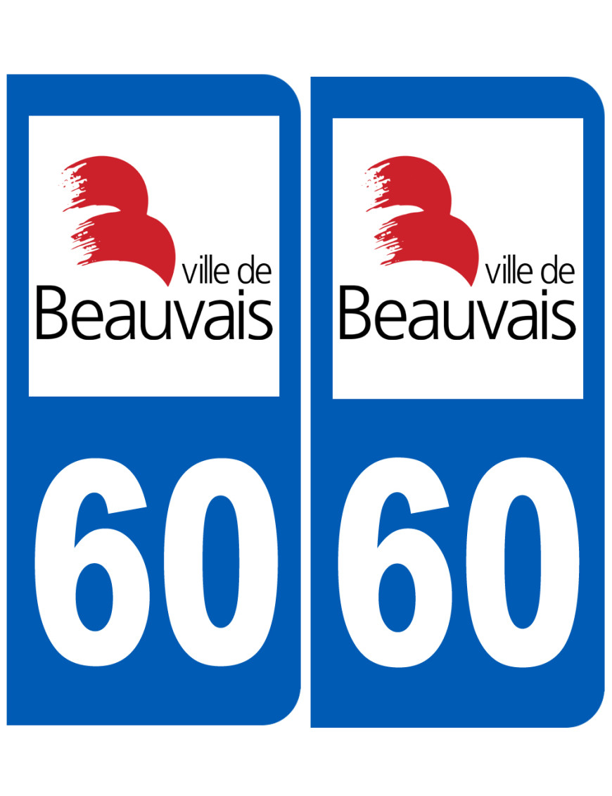 immatriculation Beauvais 60 - Sticker/autocollant immatriculation Beauvais 60 - Sticker/autocollant