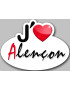 j'aime Alençon (5x3.7cm) - Sticker/autocollant