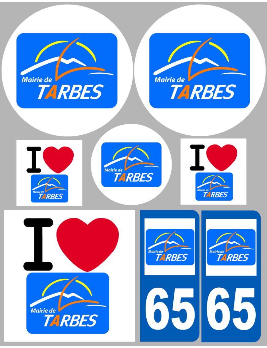 Tarbes - 8 autocollants variés - Sticker/autocollant Tarbes - 8 autocollants variés - Sticker/autocollant