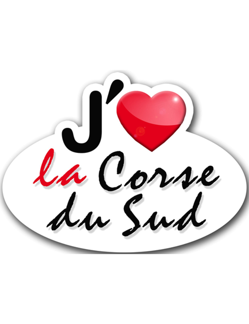 J'aime la Corse-du-Sud (15x11cm) - Sticker/autocollant J'aime la Corse-du-Sud (15x11cm) - Sticker/autocollant