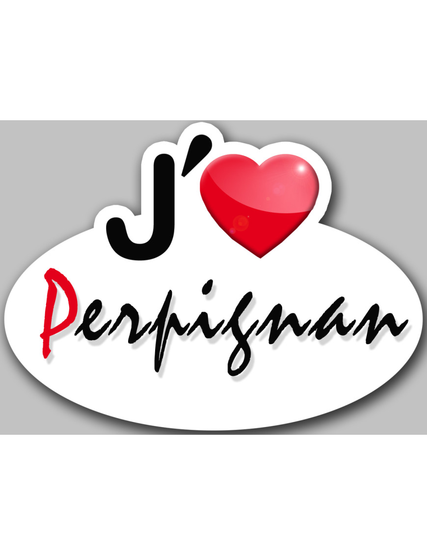j'aime Perpignan (5x3.7cm) - Sticker/autocollant