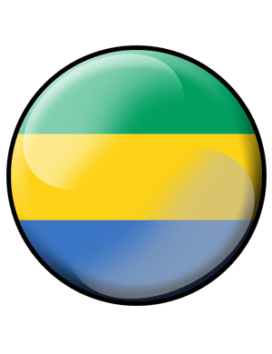 Gabon rond - 10x10cm - Sticker/autocollant
