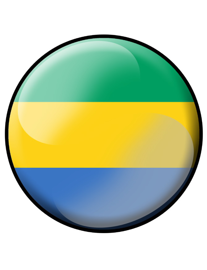 Gabon rond - 10x10cm - Sticker/autocollant