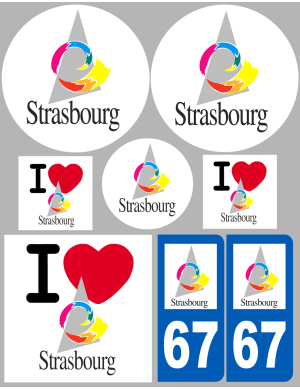 Strasbourg - 8 autocollants variés - Sticker/autocollant