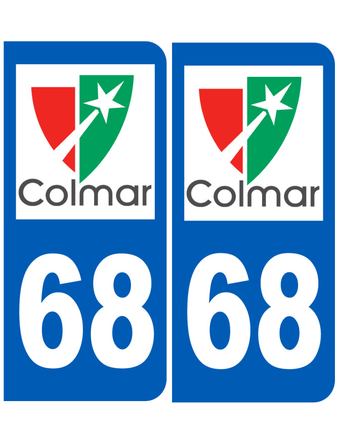 immatriculation Colmar 68 - Sticker/autocollant