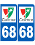 immatriculation Colmar 68 - Sticker/autocollant