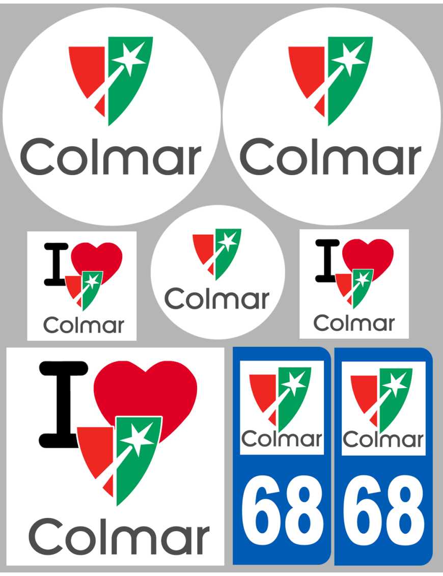 Colmar - 8 autocollants variés - Sticker/autocollant