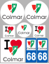 Colmar - 8 autocollants variés - Sticker/autocollant