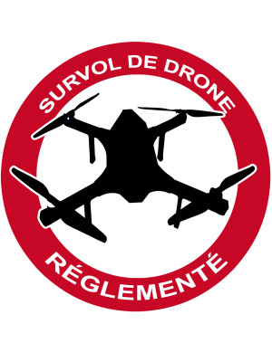 Survol de drone réglementé - 20cm - Sticker/autocollant