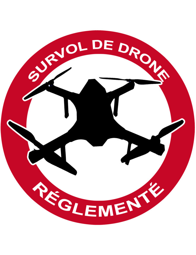 Survol de drone réglementé - 15cm - Sticker/autocollant