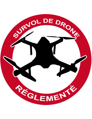 Survol de drône réglementé - 10cm - Sticker/autocollant