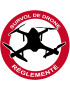 Survol de drône réglementé - 10cm - Sticker/autocollant
