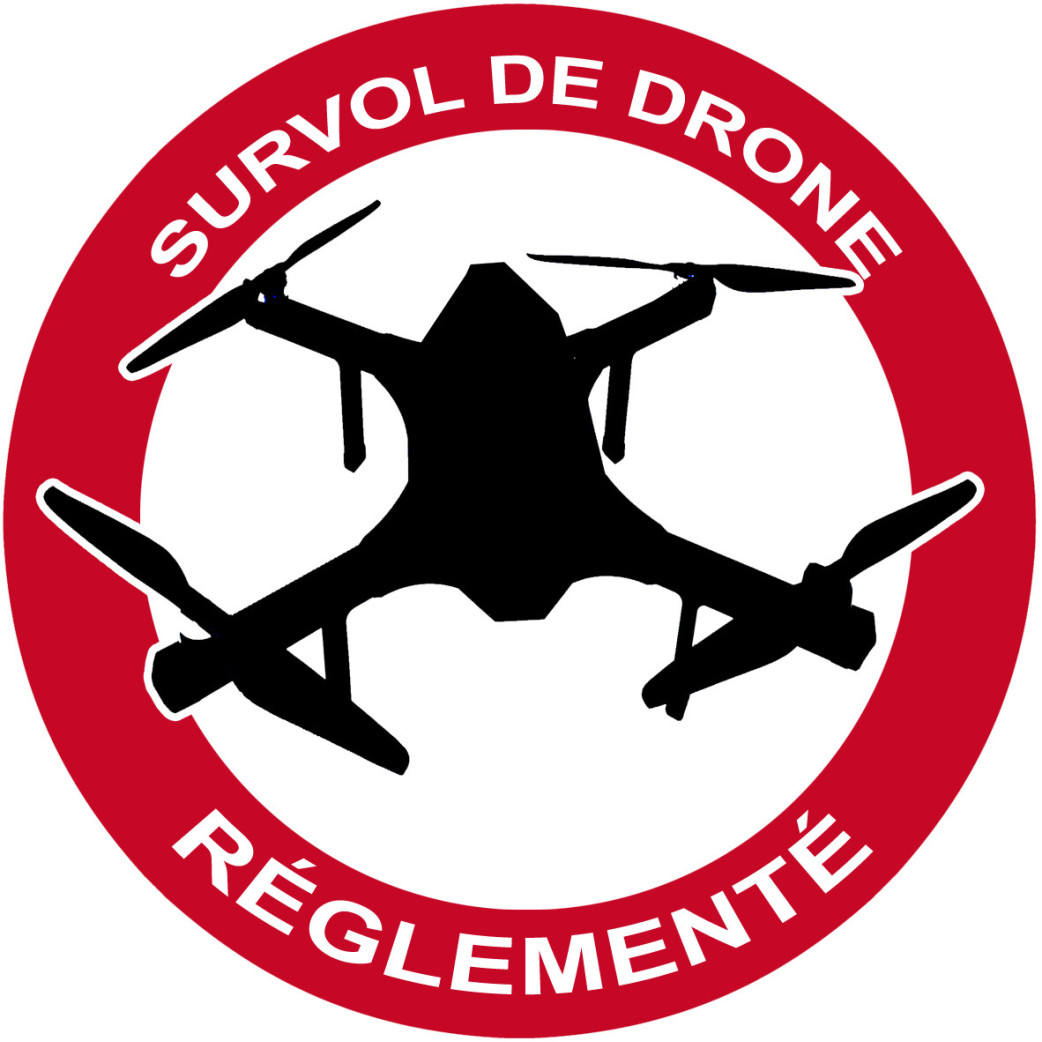 Survol de drône réglementé - 5cm - Sticker/autocollant
