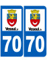 immatriculation Vesoul 70 - Sticker/autocollant