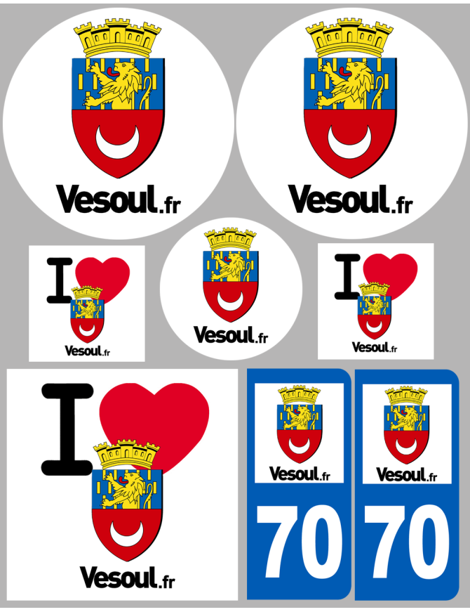 Vesoul - 8 autocollants variés - Sticker/autocollant