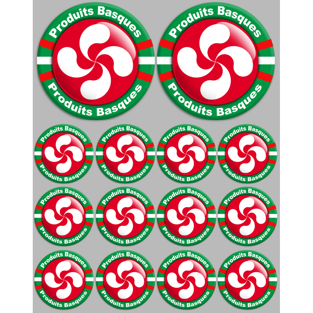 Produits Basques rouge - 2fois 10cm/12fois 5cm - Sticker/autocollant