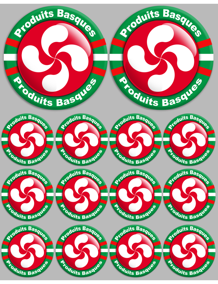 Produits Basques rouge - 2fois 10cm/12fois 5cm - Sticker/autocollant Produits Basques rouge - 2fois 10cm/12fois 5cm - Sticker/autocollant