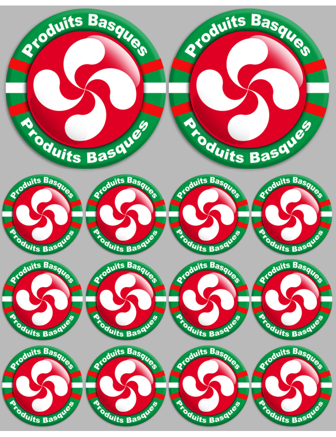 Produits Basques rouge - 2fois 10cm/12fois 5cm - Sticker/autocollant