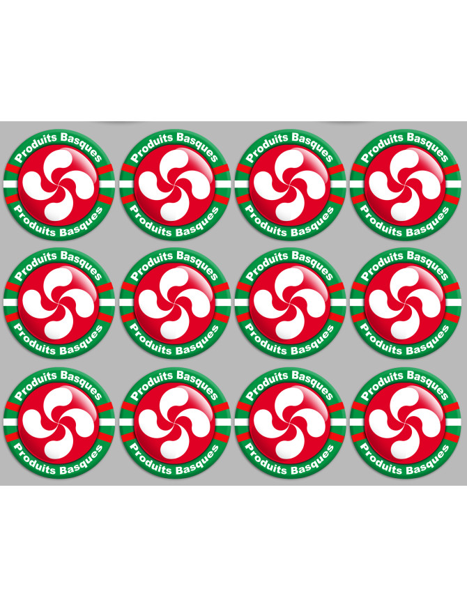 Produits Basques rouge - 12fois 5cm - Sticker/autocollant