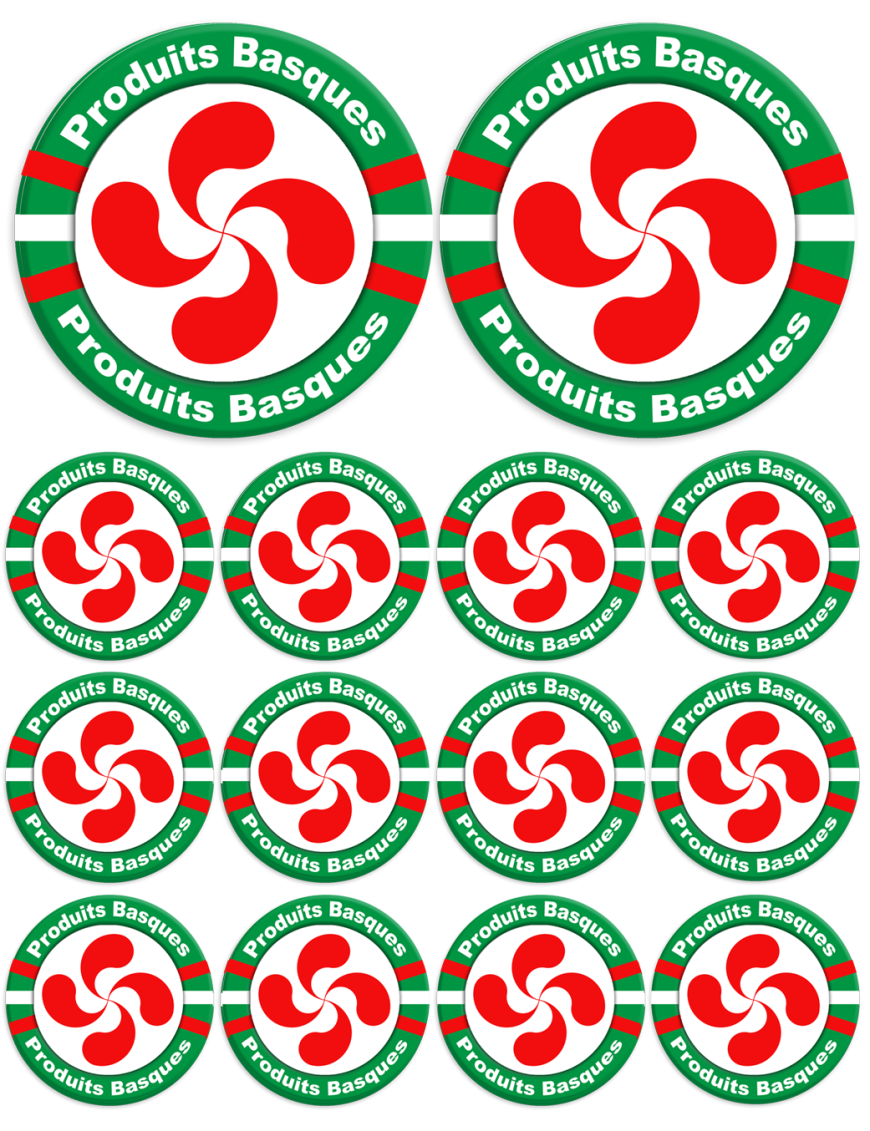 Produits Basques - 2fois 10cm/12fois 5cm - Sticker/autocollant Produits Basques - 2fois 10cm/12fois 5cm - Sticker/autocollant