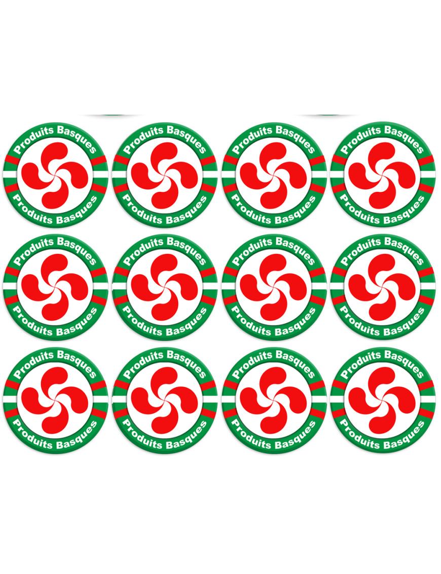 Produits Basques - 12fois 5cm - Sticker/autocollant Produits Basques - 12fois 5cm - Sticker/autocollant