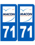 immatriculation Mâcon 71 - Sticker/autocollant