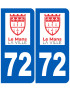 immatriculation le Mans 72 - Sticker/autocollant