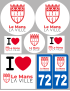 le Mans - 8 autocollants variés - Sticker/autocollant