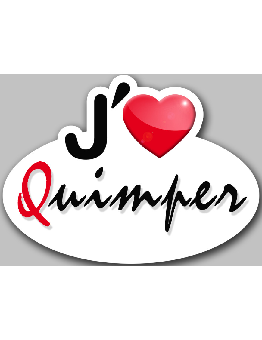 j'aime Quimper (5x3.7cm) - Sticker/autocollant