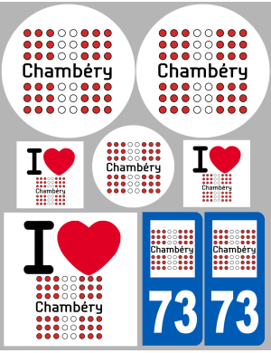Chambéry - 8 autocollants variés - Sticker/autocollant