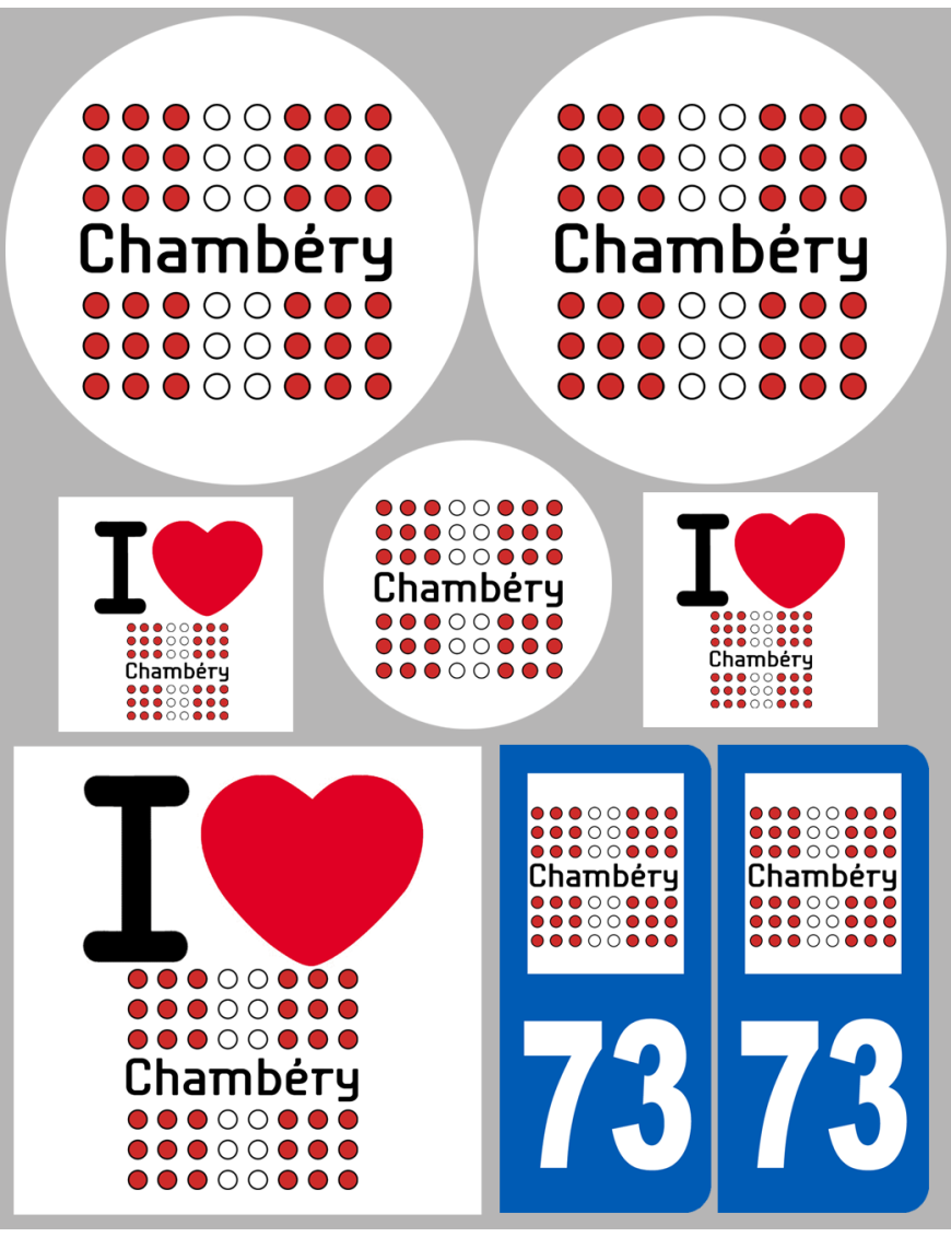 Chambéry - 8 autocollants variés - Sticker/autocollant