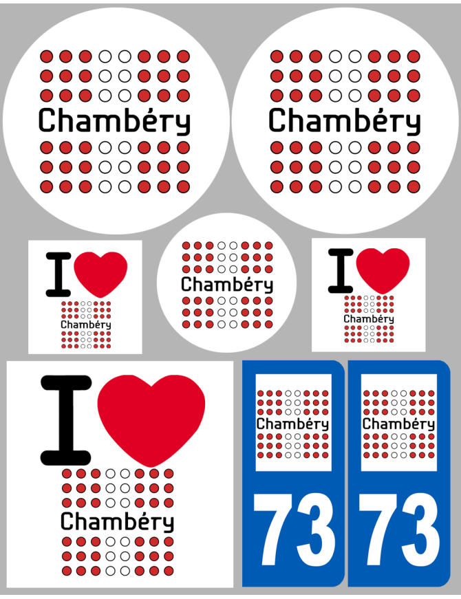 Chambéry - 8 autocollants variés - Sticker/autocollant