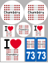 Chambéry - 8 autocollants variés - Sticker/autocollant