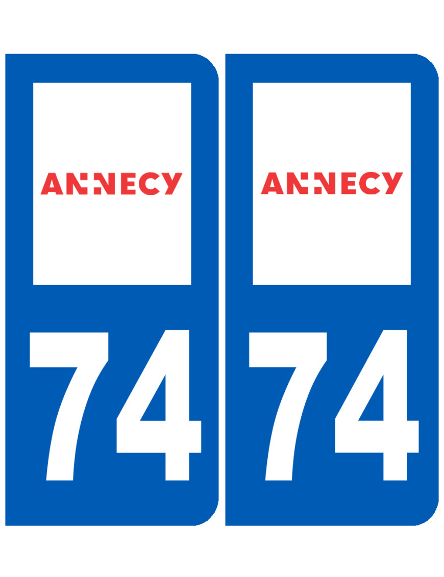 immatriculation Annecy 74 - Sticker/autocollant immatriculation Annecy 74 - Sticker/autocollant