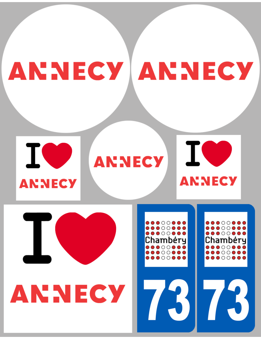 Annecy - 8 autocollants variés - Sticker/autocollant