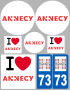 Annecy - 8 autocollants variés - Sticker/autocollant