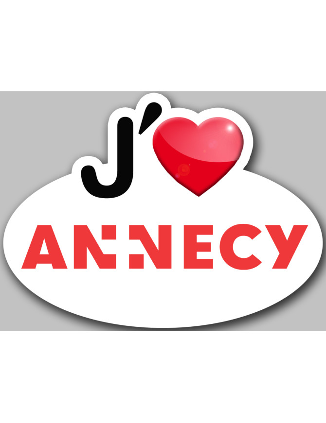 j'aime Annecy (5x3.7cm) - Sticker/autocollant