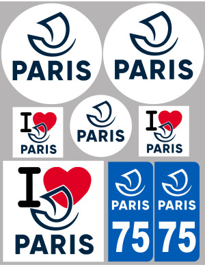 Paris - 8 autocollants variés - Sticker/autocollant