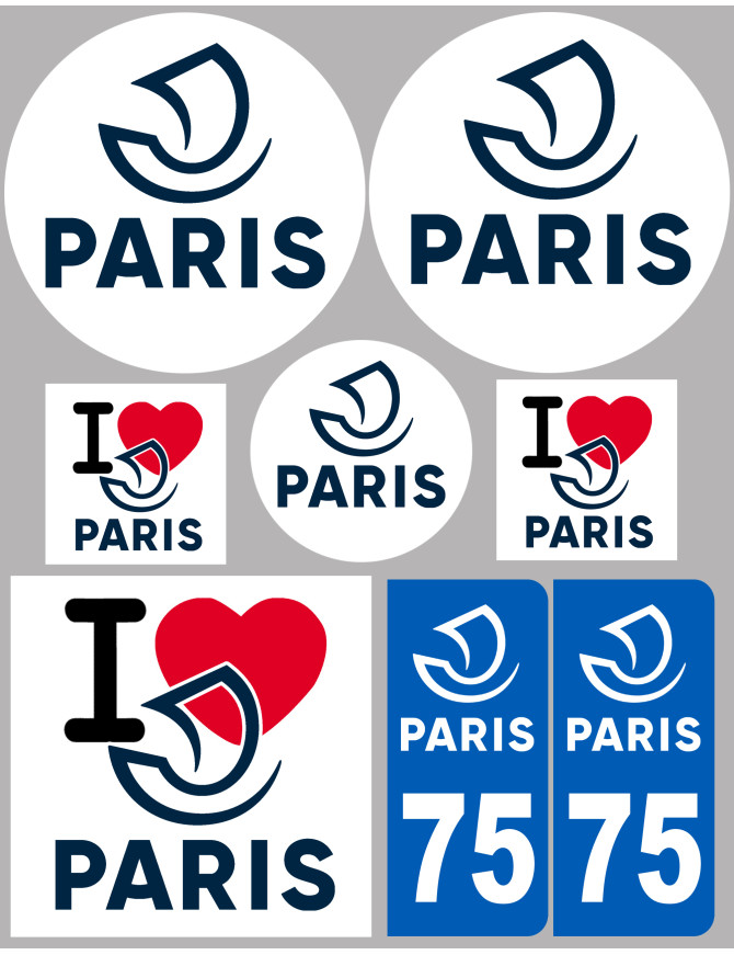 Paris - 8 autocollants variés - Sticker/autocollant