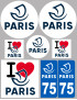 Paris - 8 autocollants variés - Sticker/autocollant