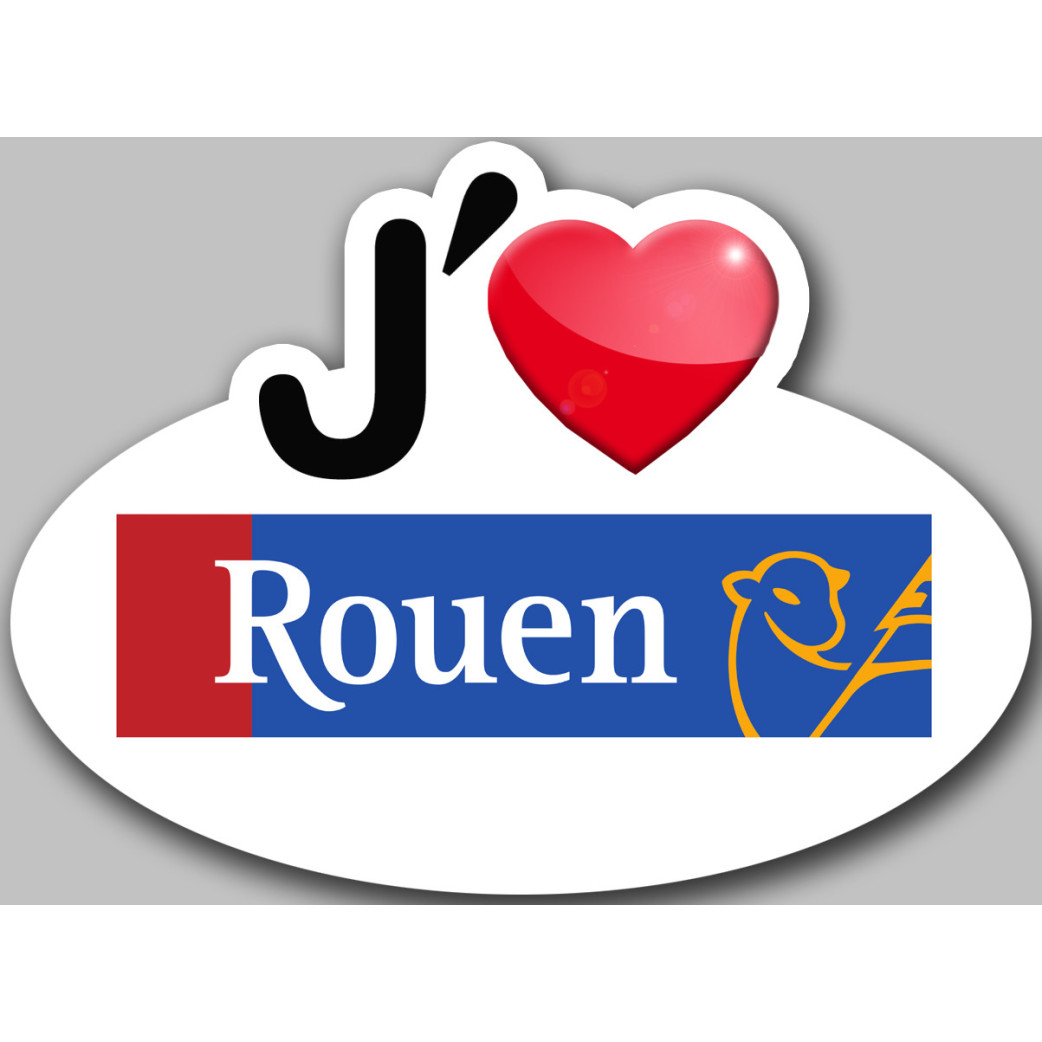 j'aime Rouen (5x3.7cm) - Sticker/autocollant