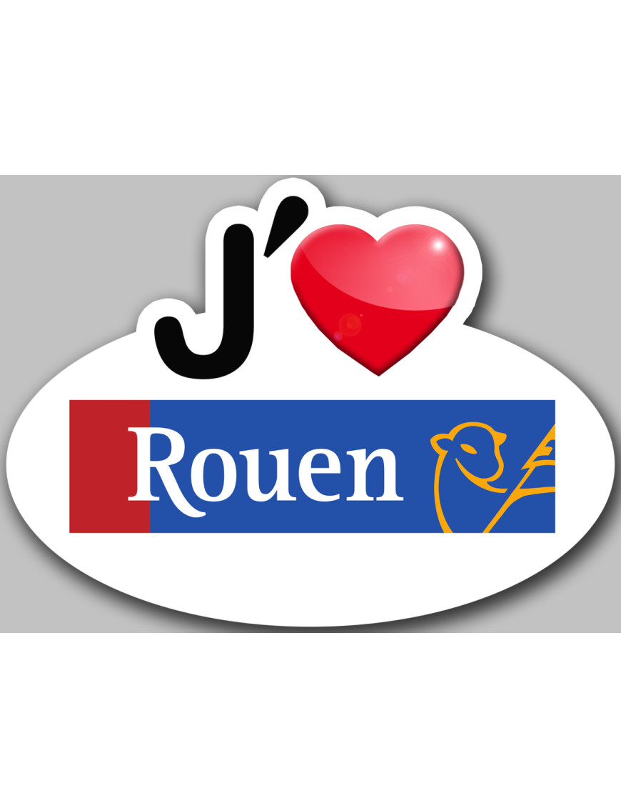 j'aime Rouen (5x3.7cm) - Sticker/autocollant j'aime Rouen (5x3.7cm) - Sticker/autocollant