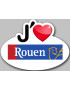 j'aime Rouen (5x3.7cm) - Sticker/autocollant
