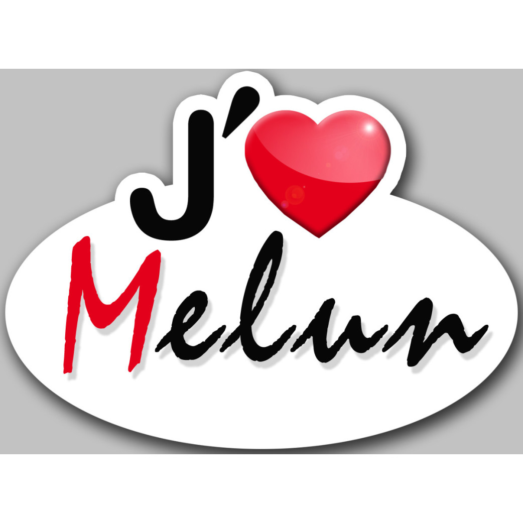 j'aime Melun (5x3.7cm) - Sticker/autocollant