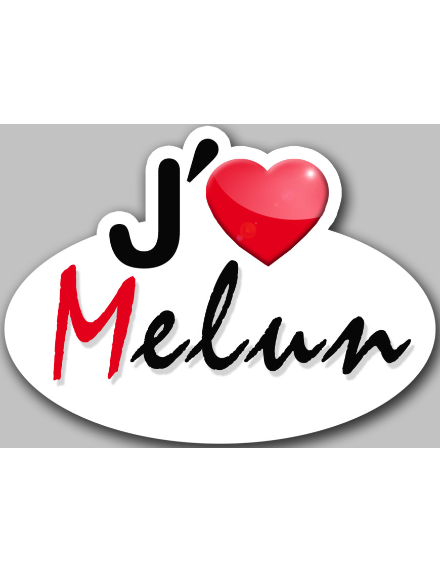 j'aime Melun (5x3.7cm) - Sticker/autocollant j'aime Melun (5x3.7cm) - Sticker/autocollant