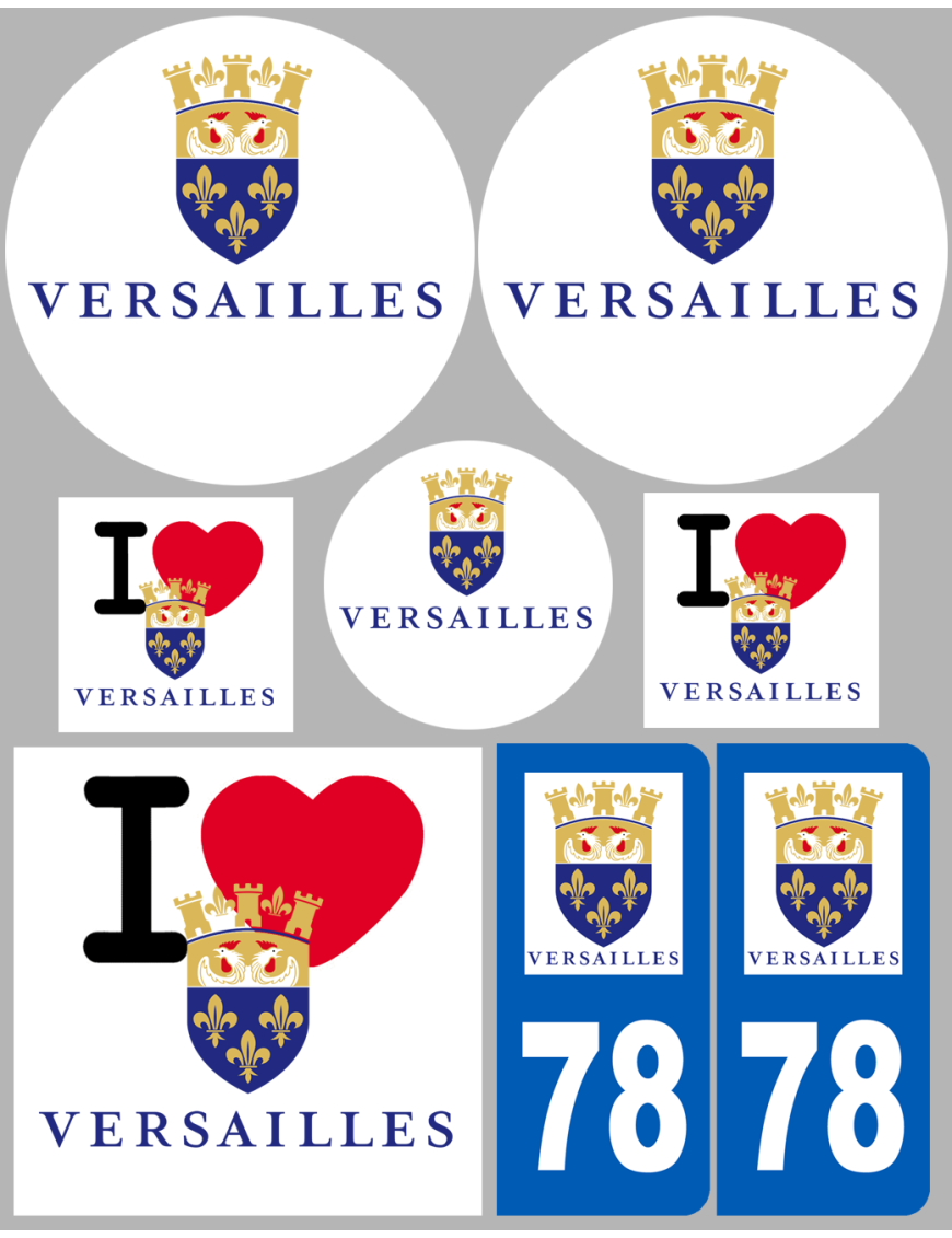 Versailles - 8 autocollants variés - Sticker/autocollant