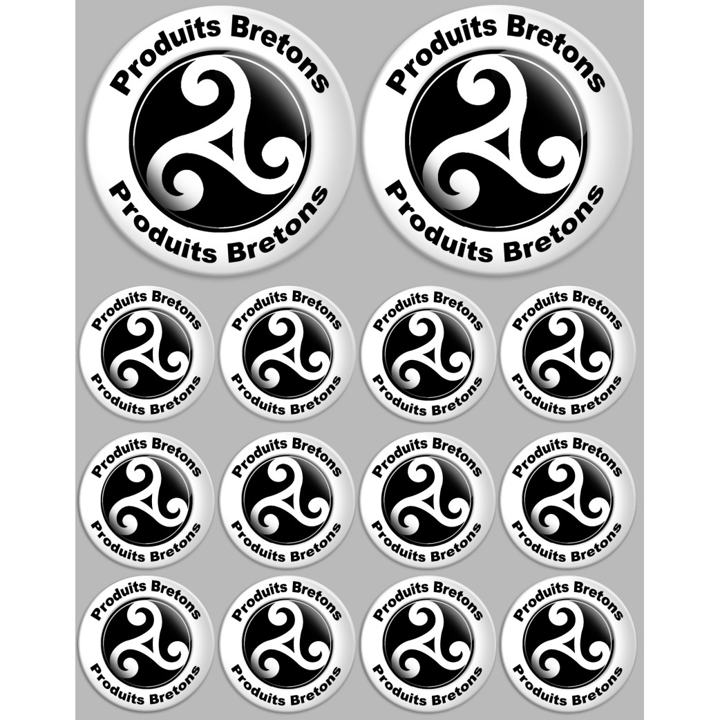 Produits bretons triskel - 2fois 10cm / 12fois 5cm - Sticker/autocollant