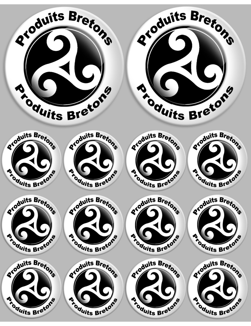 Produits bretons triskel - 2fois 10cm / 12fois 5cm - Sticker/autocollant