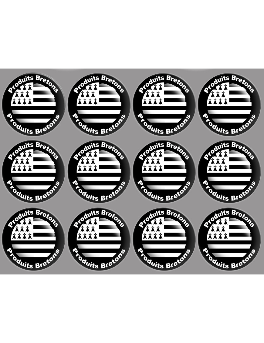 Produits drapeau bretons - 12fois 5cm - Sticker/autocollant Produits drapeau bretons - 12fois 5cm - Sticker/autocollant